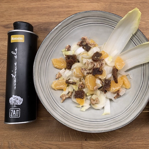 chicoree salat mit zait mandarinenoel