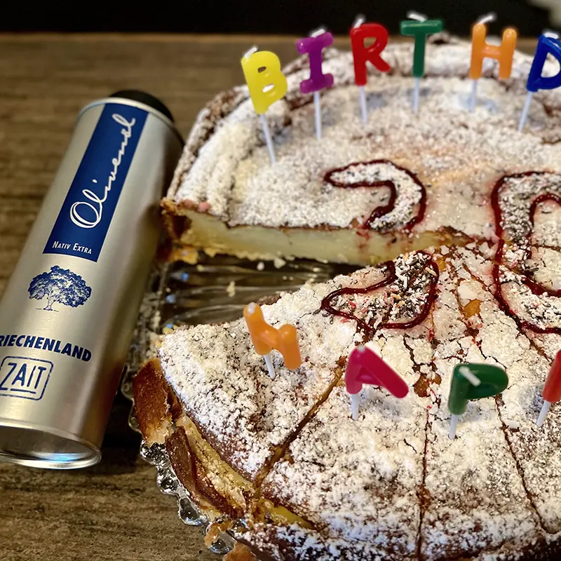 käsekuchen mit zait olivenoel kreta