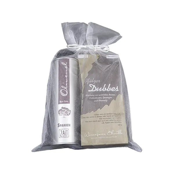 zait Olivenöl: Geschenk No. 18 0,25l Olivenöl aus Katalonien Pfälzer Dubbes-Gewürz, 125g