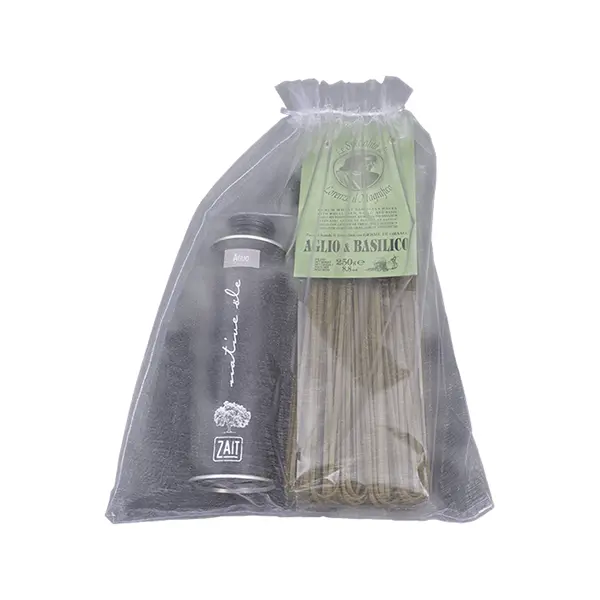 zait Olivenöl: Geschenk No. 20 0,25l Olivenöl mit Knoblauch Linguine Basilikum & Knoblauch, 250g