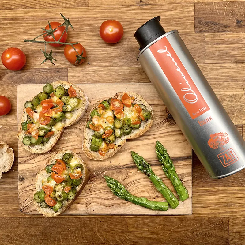 spargel bruschetta mit zait olivenoel kampanien